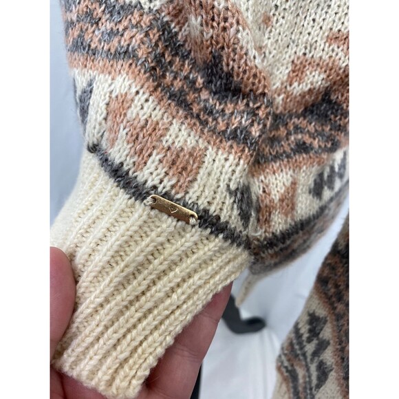 Forever 21 Women's Hoodie Beige and Brown Front Pocket V-Neck Knit Size Small - Picture 7 of 9